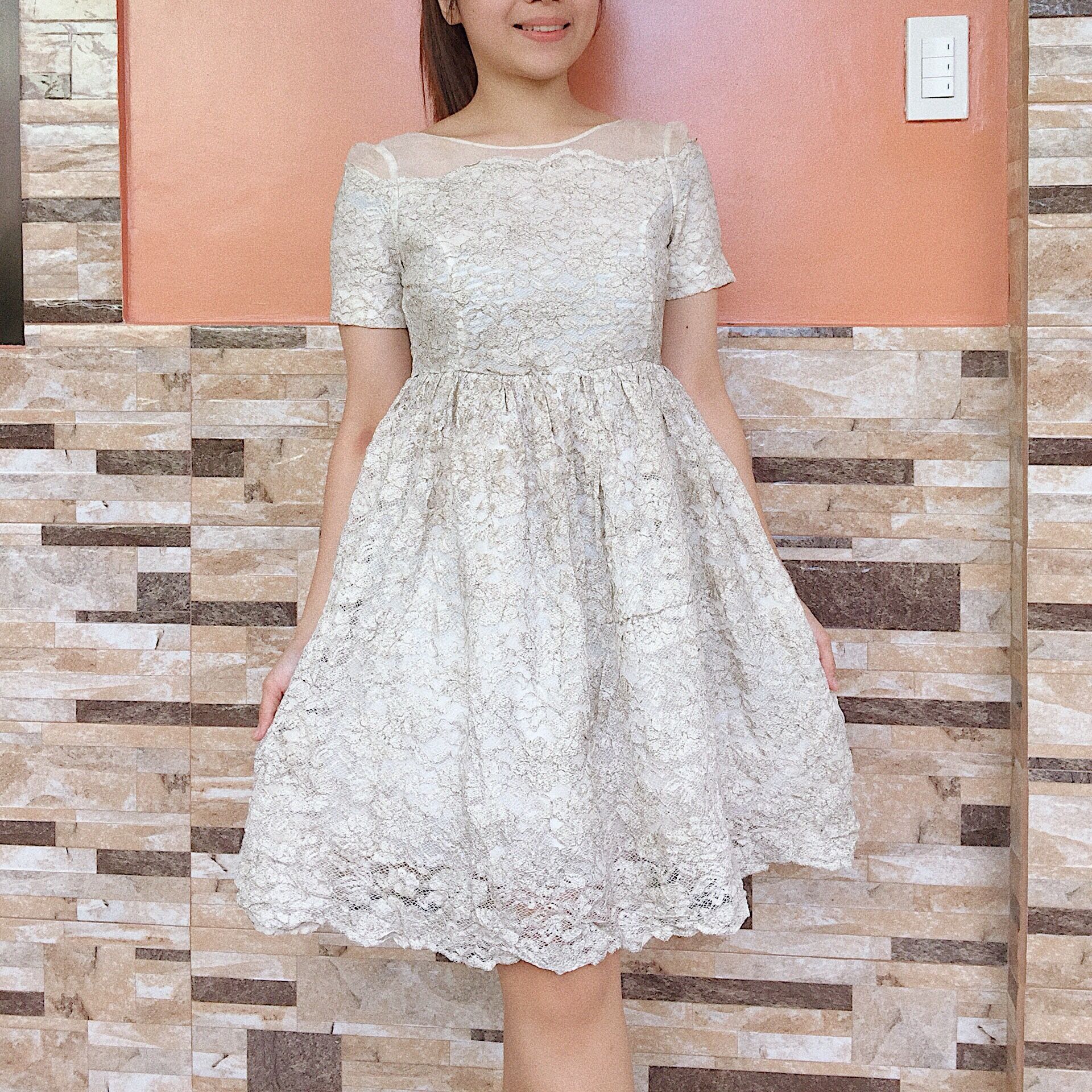 white cocktail dress with sleeves