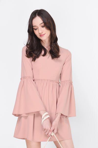 bell sleeve babydoll dress