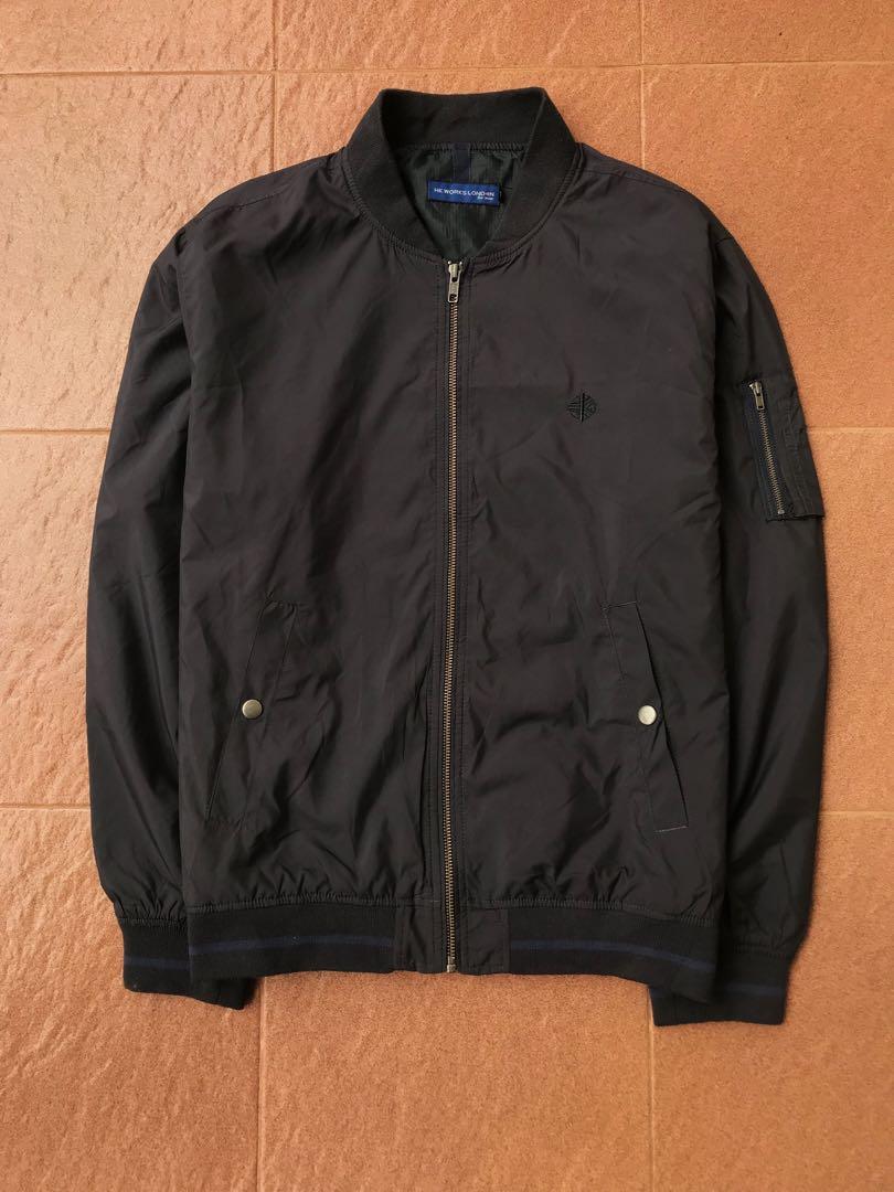 Hk Works London Bomber Jacket Fesyen Pria Pakaian Baju Luaran Di Carousell