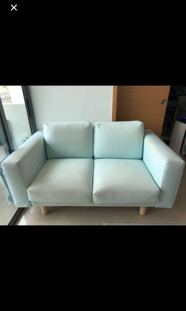 Ikea Norsborg 2 Seated Sofa Baby Blue Furniture Home Living Furniture Sofas On Carousell