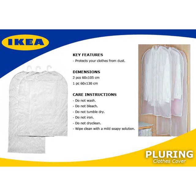 IKEA PLURING clothes suit dress protector covers set of 3 Free Postage 