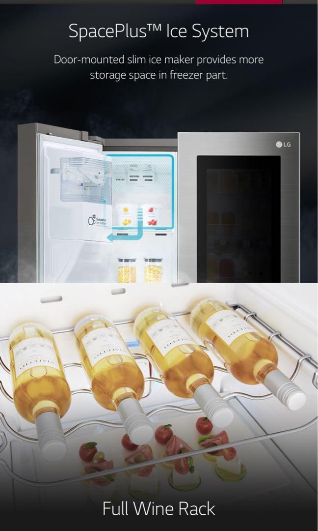 LG smart refrigerator Double door, ice maker , knock knock window, TV