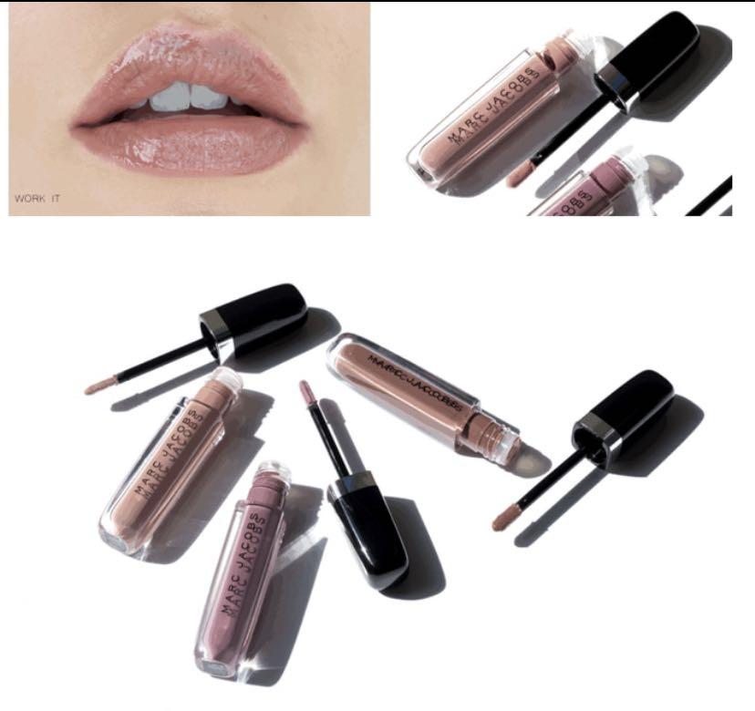 Lip Lacquer Marc Jacobs Shade Work It Out Nude Brown Kesehatan