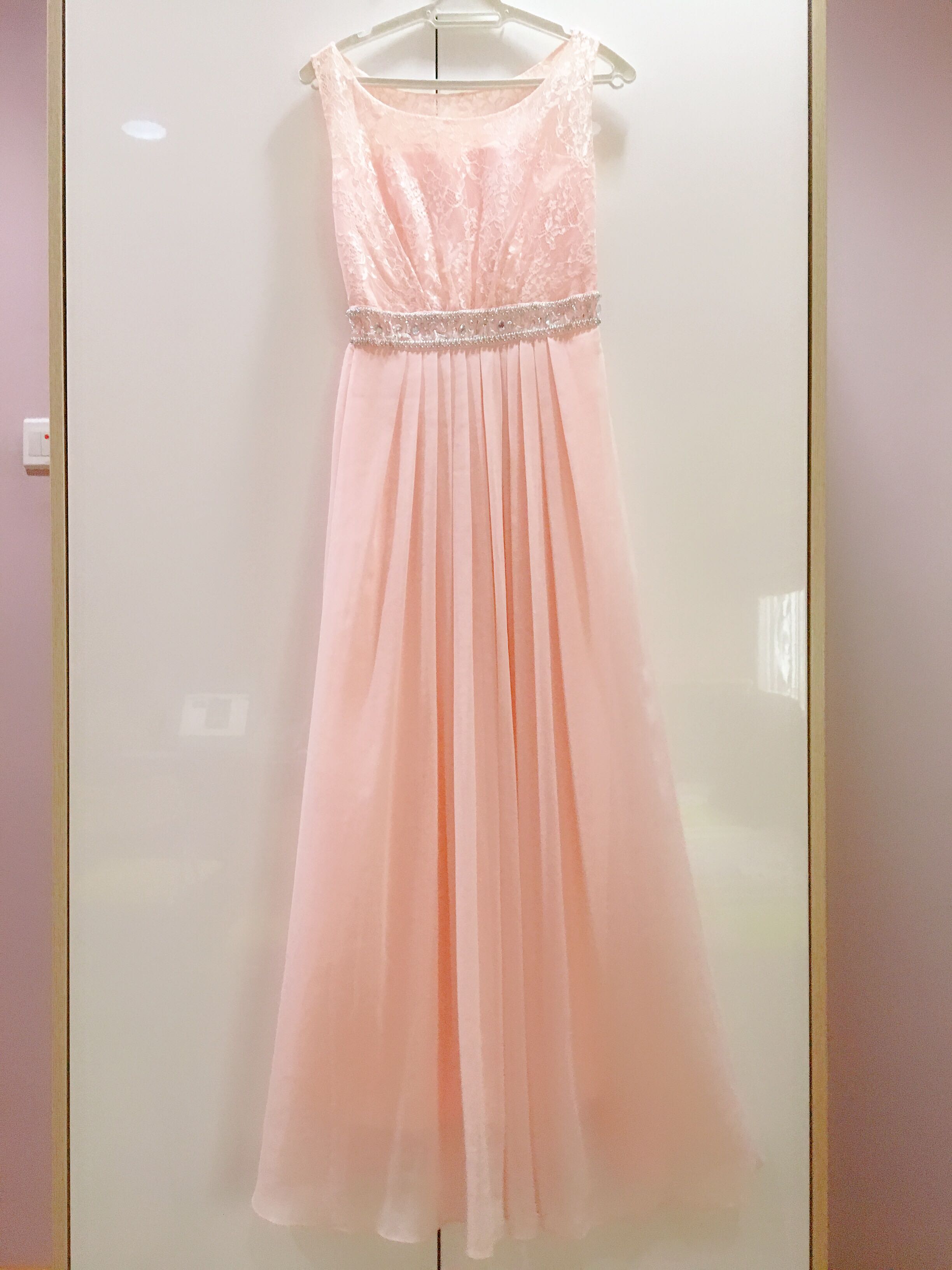 peach dinner dress