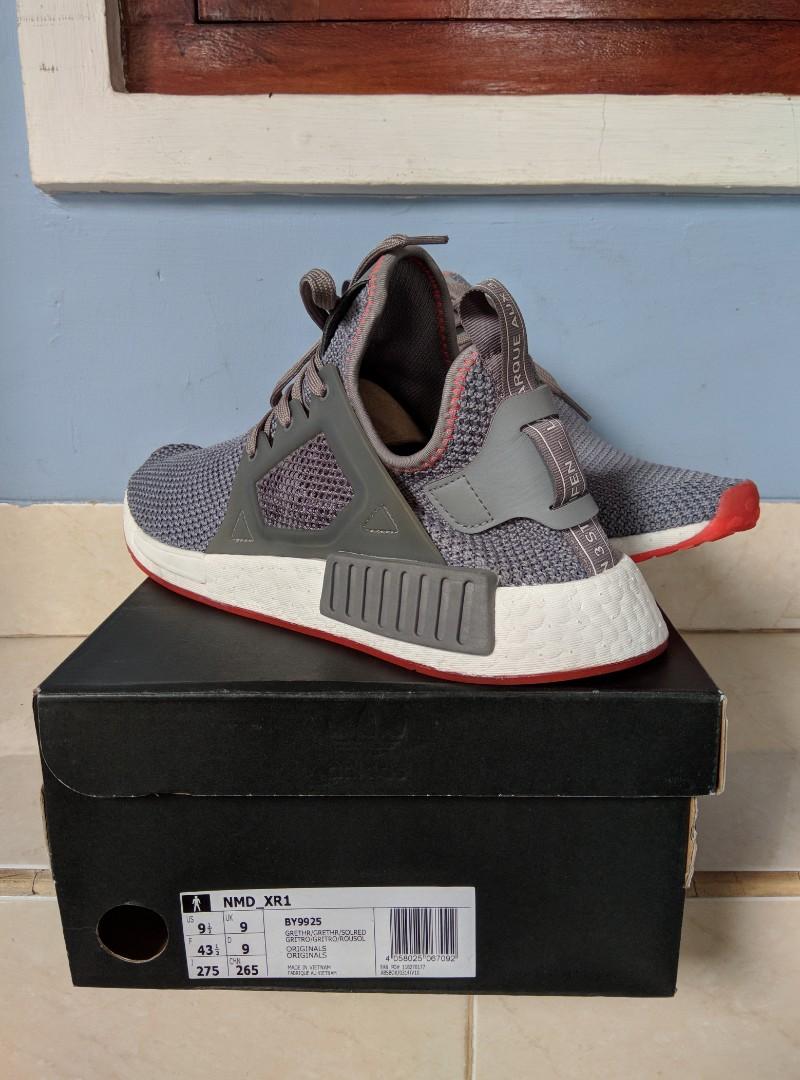 NMD XR1 Grey Red (BY9925), Fesyen Pria, Sepatu , Sneakers di Carousell