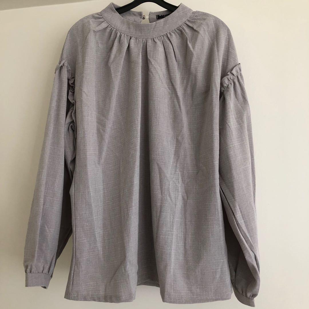 Plus size grey blouse Clearance