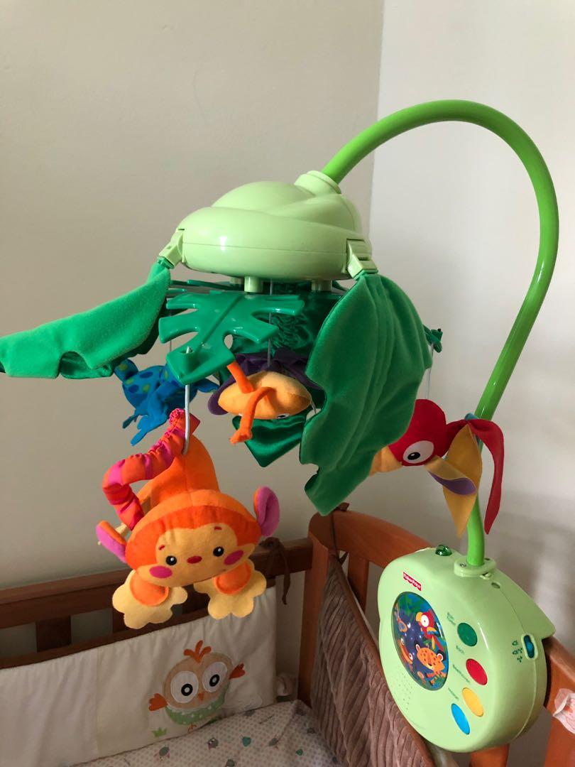 Preloved Fisher Price Baby Musical Mobile Crib With Remote Control
