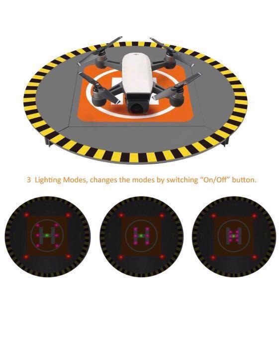 RCGEEK Drone Landing Pad Launch Pad with LED Lights Extensible for DJI