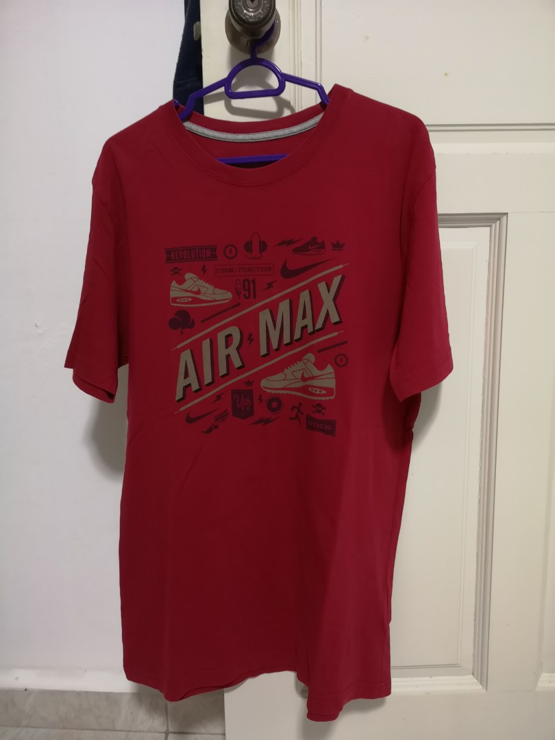 red nike air max shirt