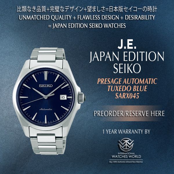 SEIKO JAPAN EDITION PRESAGE AUTOMATIC BLUE TUXEDO SARX045, Men's Fashion,  Watches & Accessories, Watches on Carousell