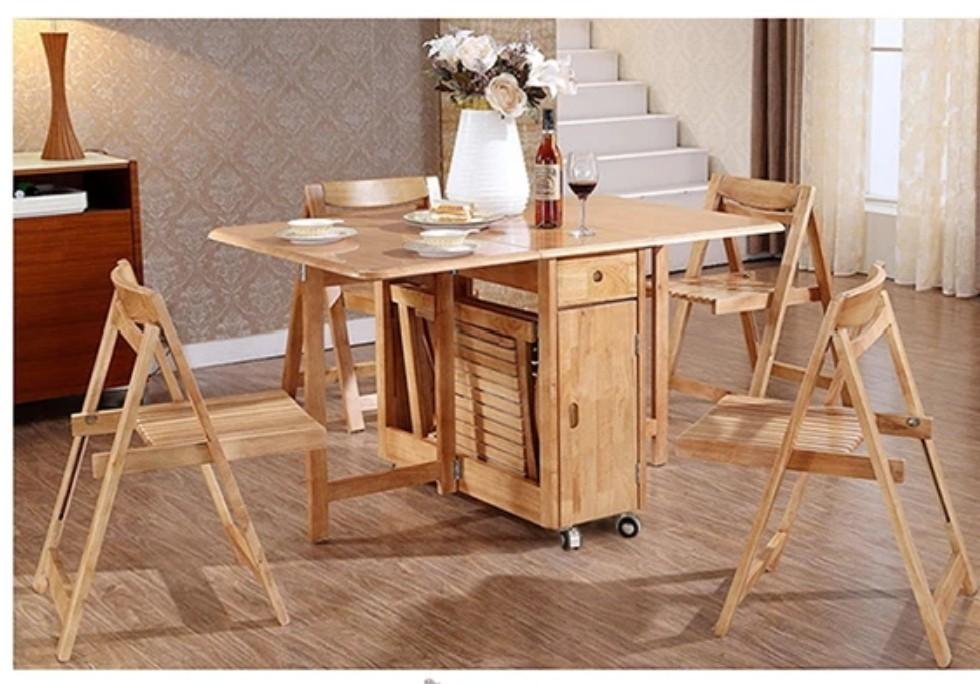 Space Saving Dining Table 4 Chairs Furniture Tables Chairs On Carousell