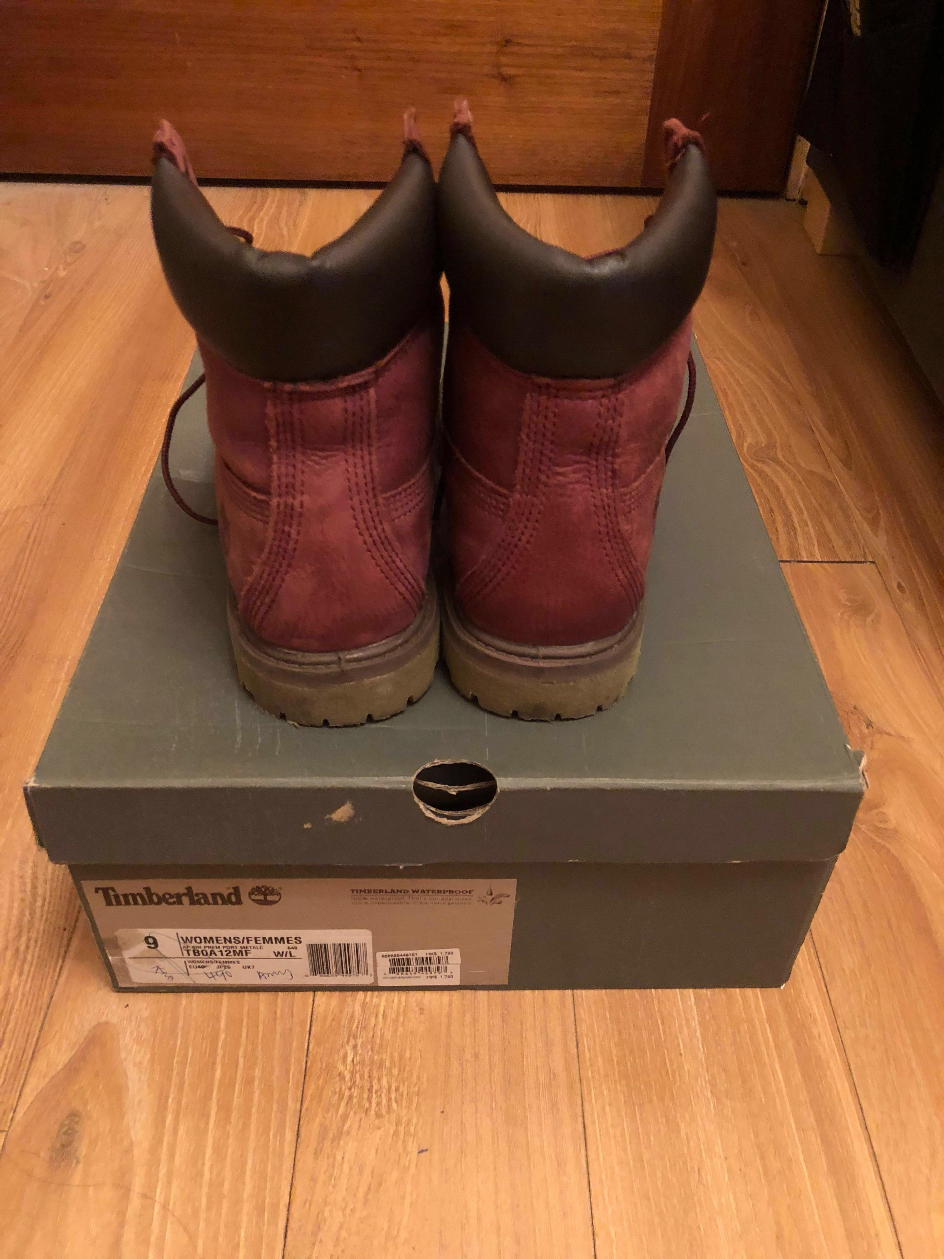 wine timberland boots
