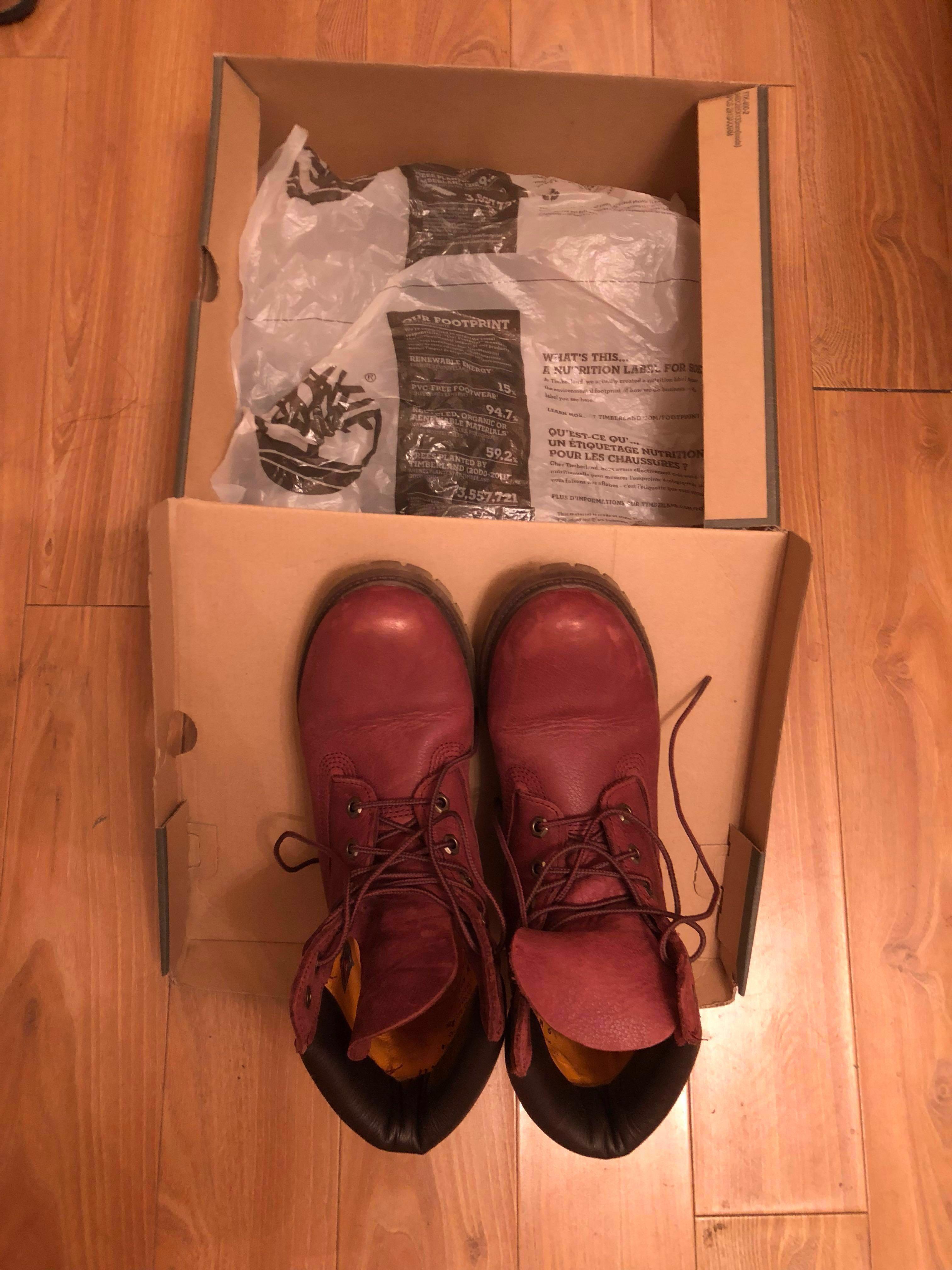 wine timberland boots