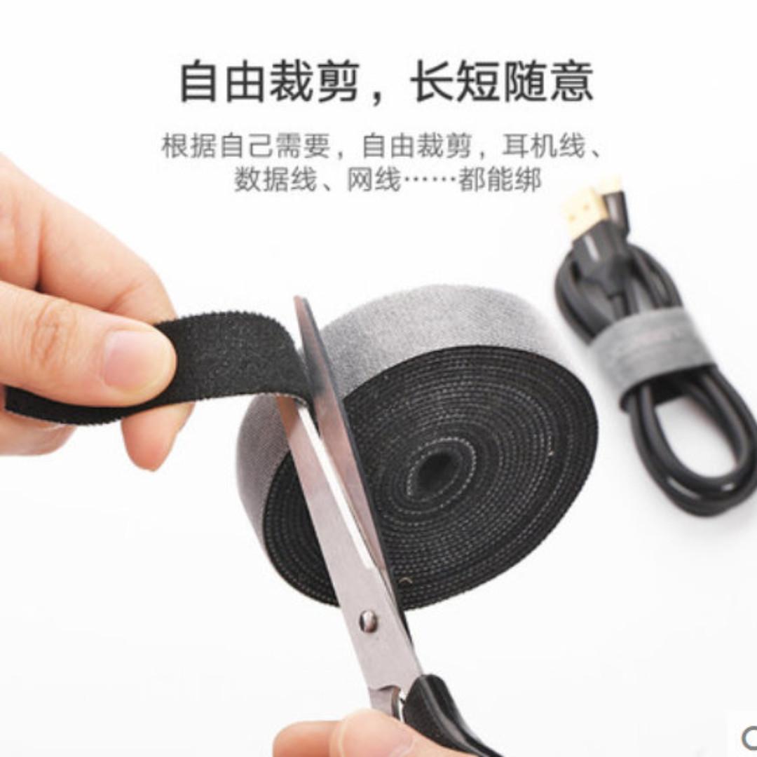 14" Colour Hook and Loop Strap Fastener Velcro style Cable Ties reusable strap Cable Cleats