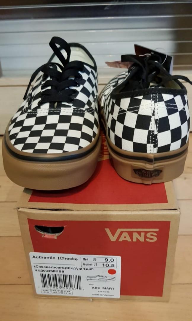 checkered vans gum sole