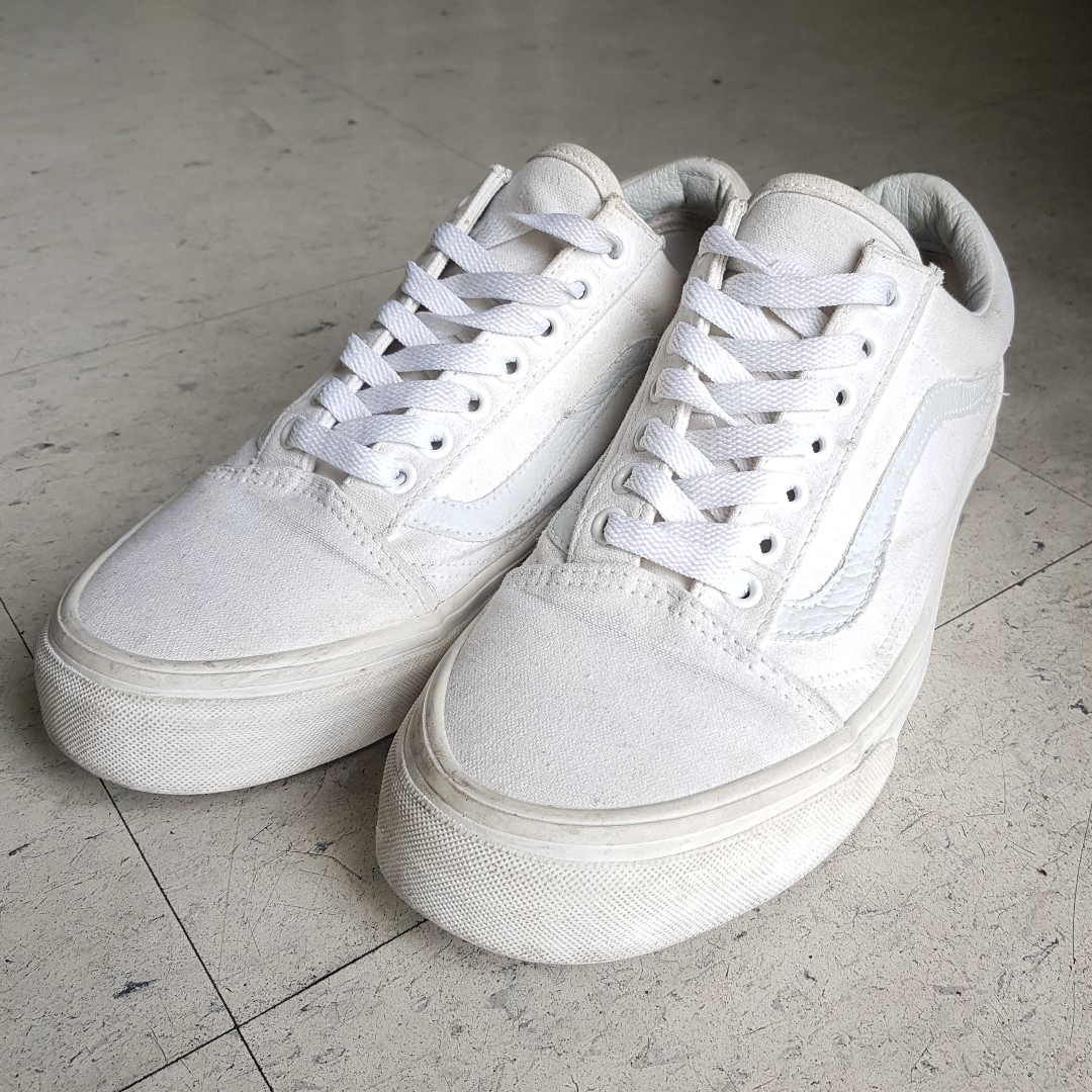 Triple white vans cheap