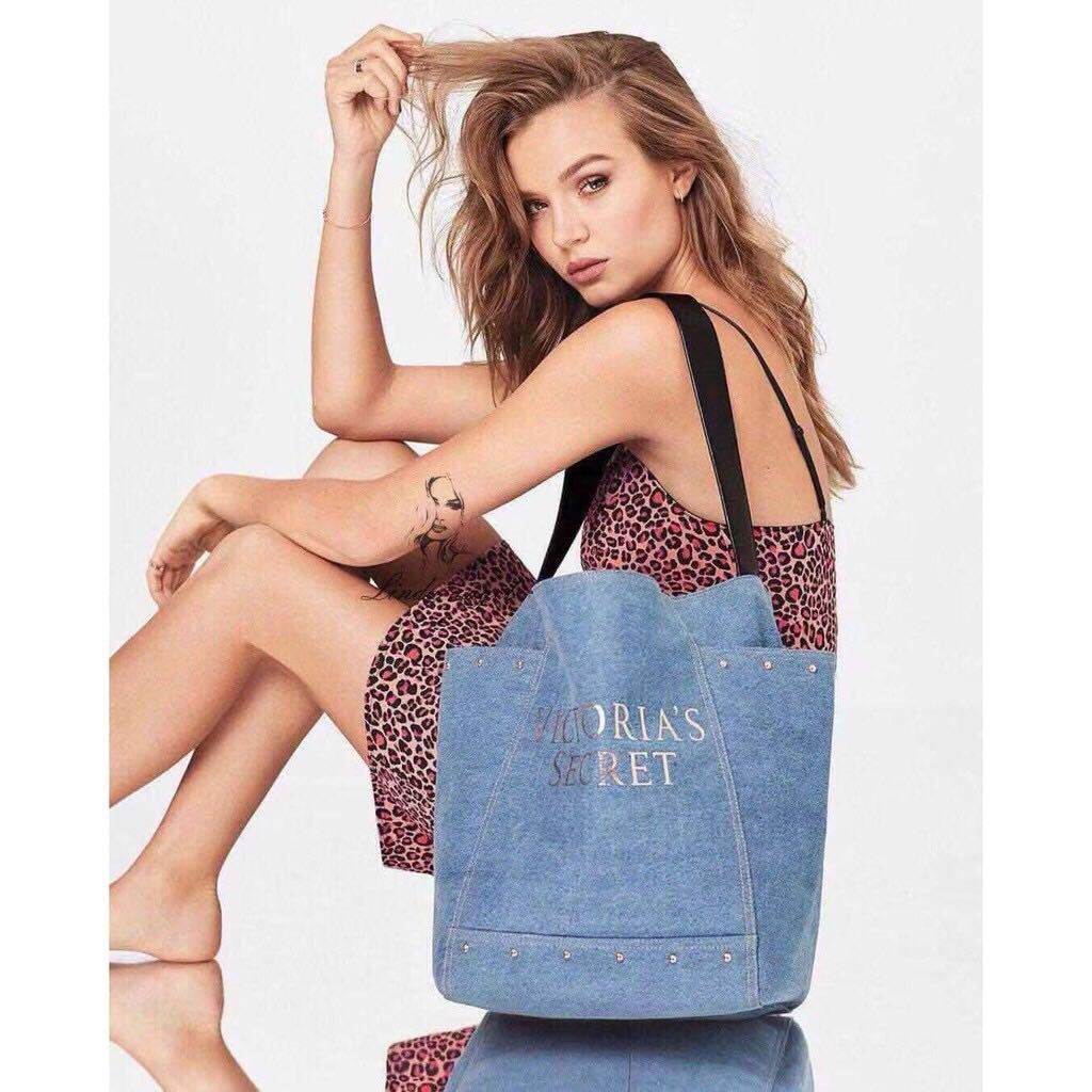 Victoria s Secret Tote Denim Bag Women s Fashion Bags Wallets Purses Pouches on Carousell