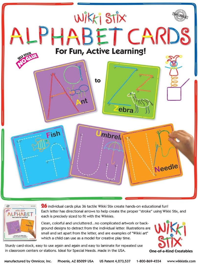 new wikki stix alphabet numbers cards educational tools for