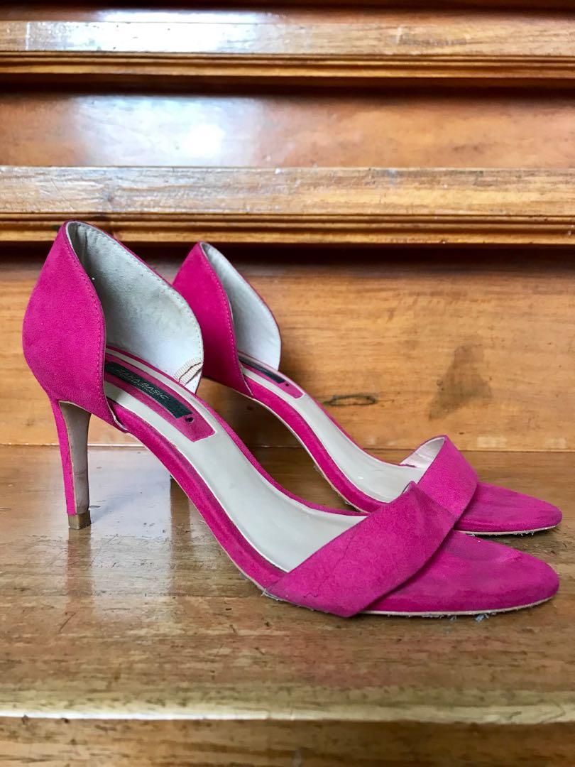 hot pink multi color heels