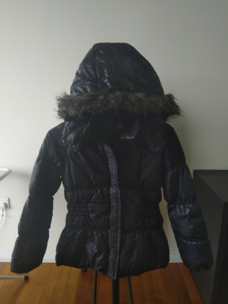 zara faux fur black jacket