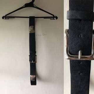 Bench Navy two buckle detail belt