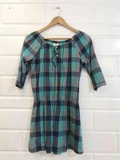 Plaid Blue & Teal Mini Dress