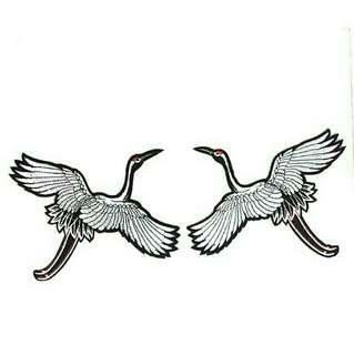 Cranes Iron On Patch Set