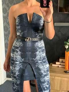 White Suede dress - blue and white size XS