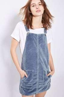 velvet overall/dungaree dress