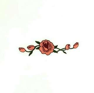 Pink Rose Iron On Patch