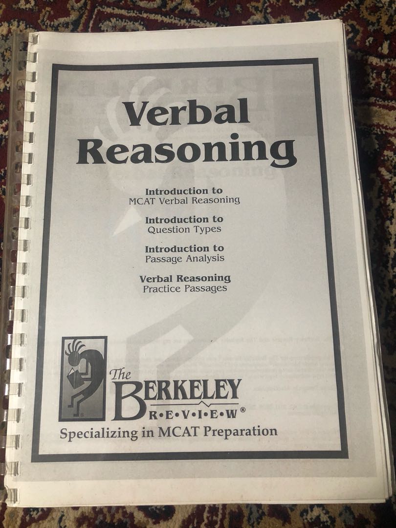 Berkeley Review MCAT CARS practice book, Hobbies & Toys, Books