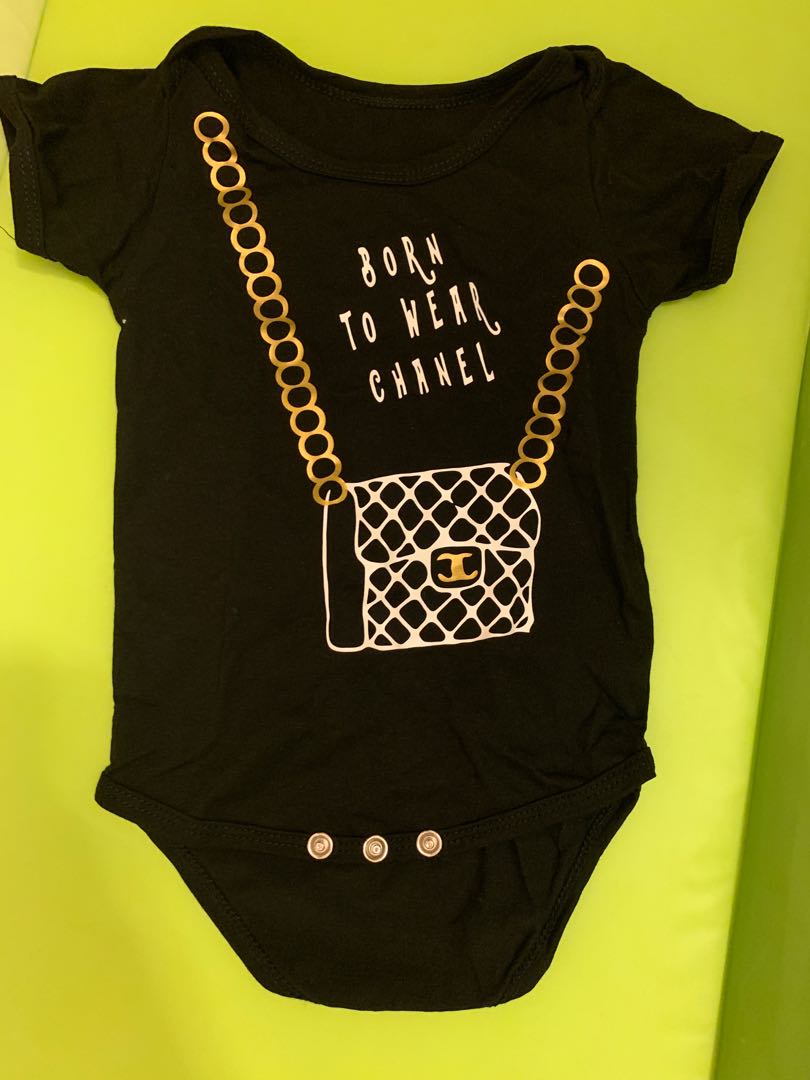 Born To Wear Chanel Baby Onesie Babies Kids Babies Apparel On Carousell