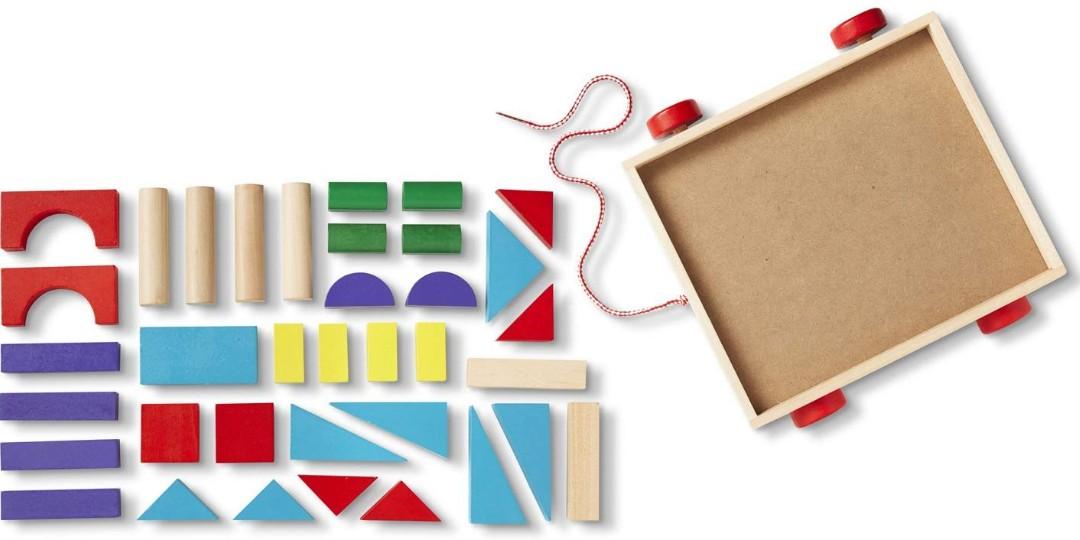 Melissa and doug blocks on wheels cheap