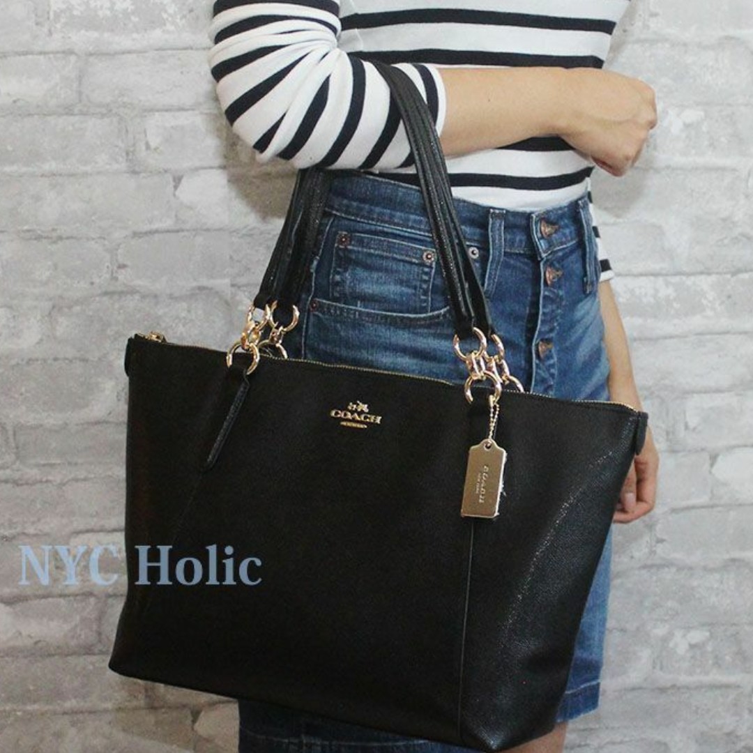 Coach ava tote black top