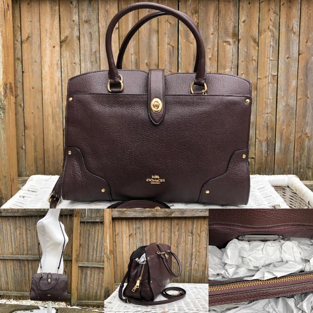 Coach Grain Leather Mercer 30 Satchel in Oxblood Luxury Bags Wallets on Carousell
