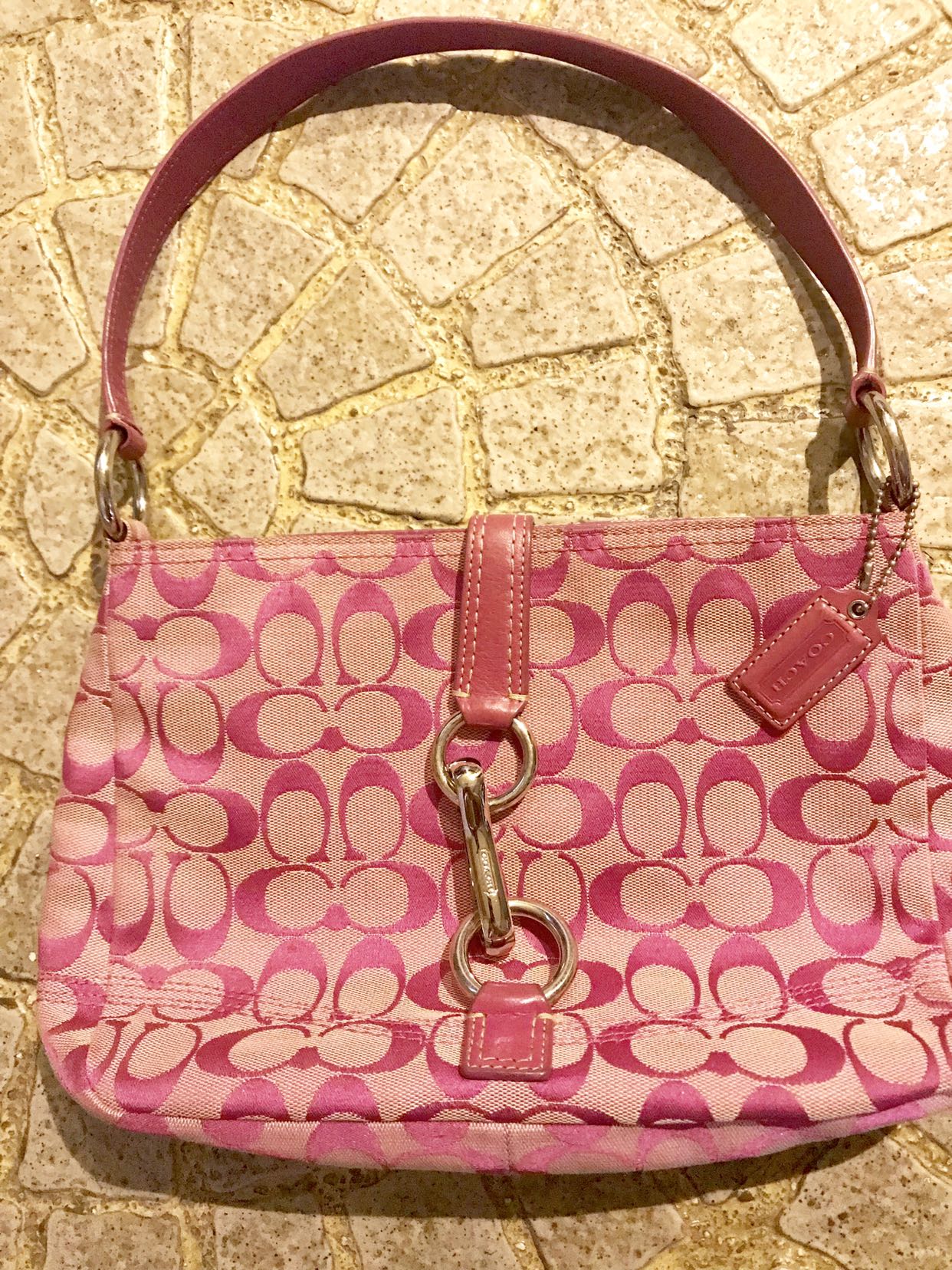 pink canvas bag