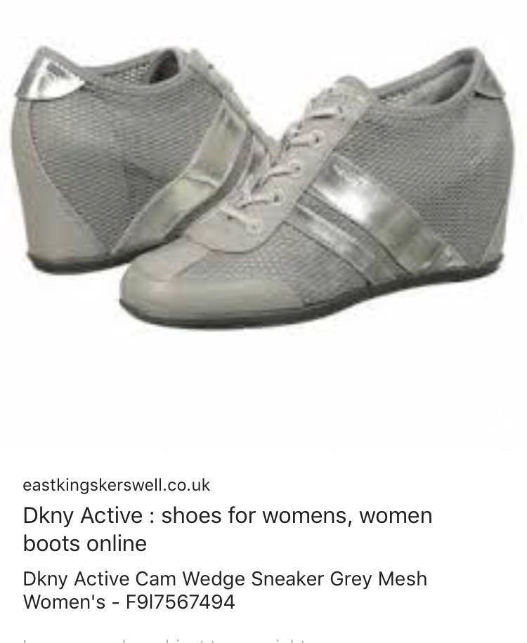 Dkny Active Cam Wedge Sneaker Grey Mesh Authentic New Fesyen Wanita Sepatu Di Carousell