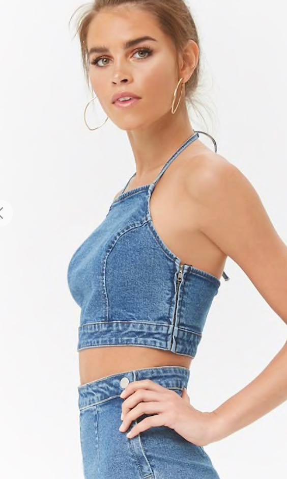 Denim halter top forever 21 Clearance