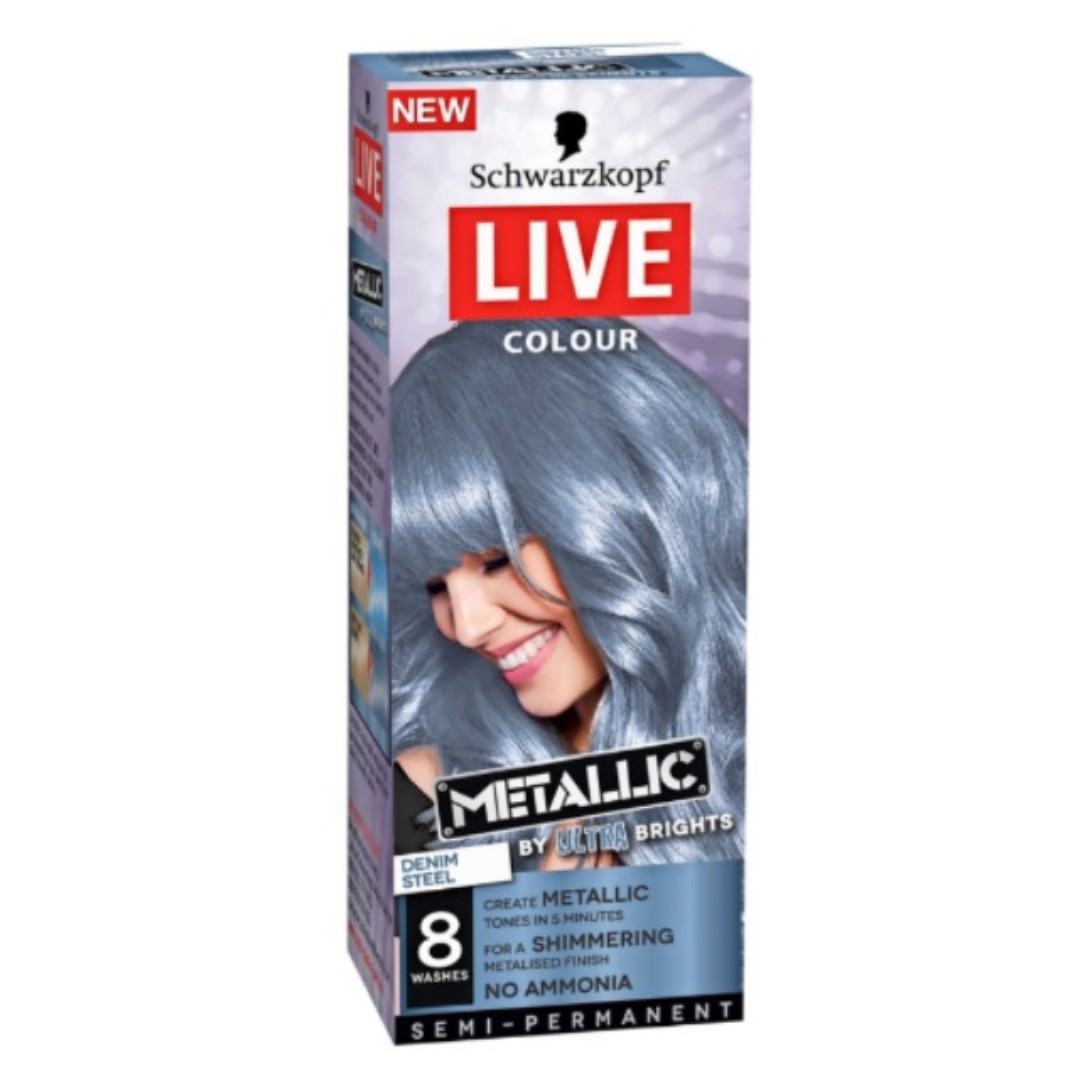 Free Delivery Schwarzkopf Germany Live Colour Intense Denim Blue Chrome Metallic Gold Semi Perm Hair Dye Health Beauty Hair Care On Carousell