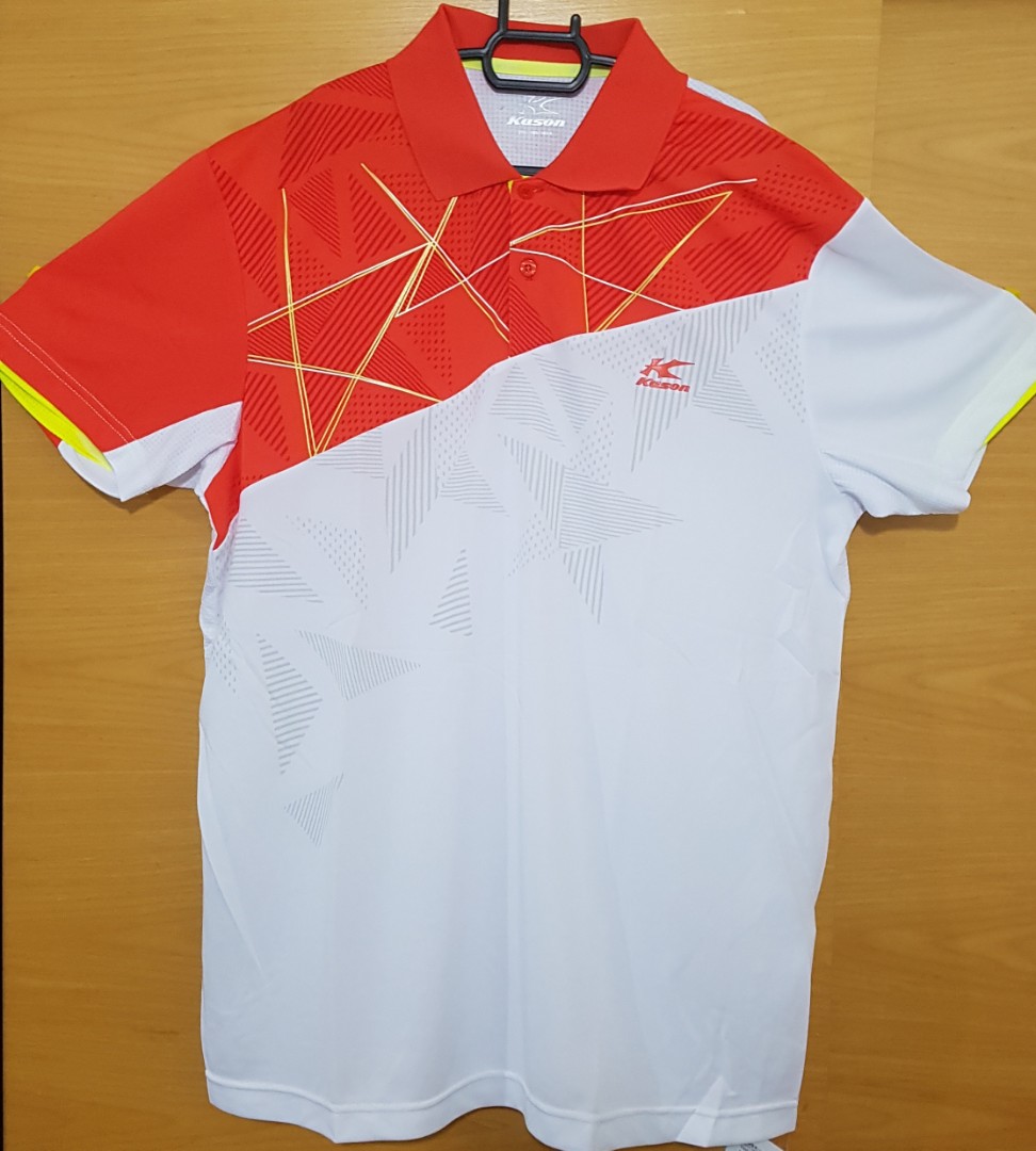 KASON FAYH025 White And Orange Mens Badminton Shirt XXL Peralatan