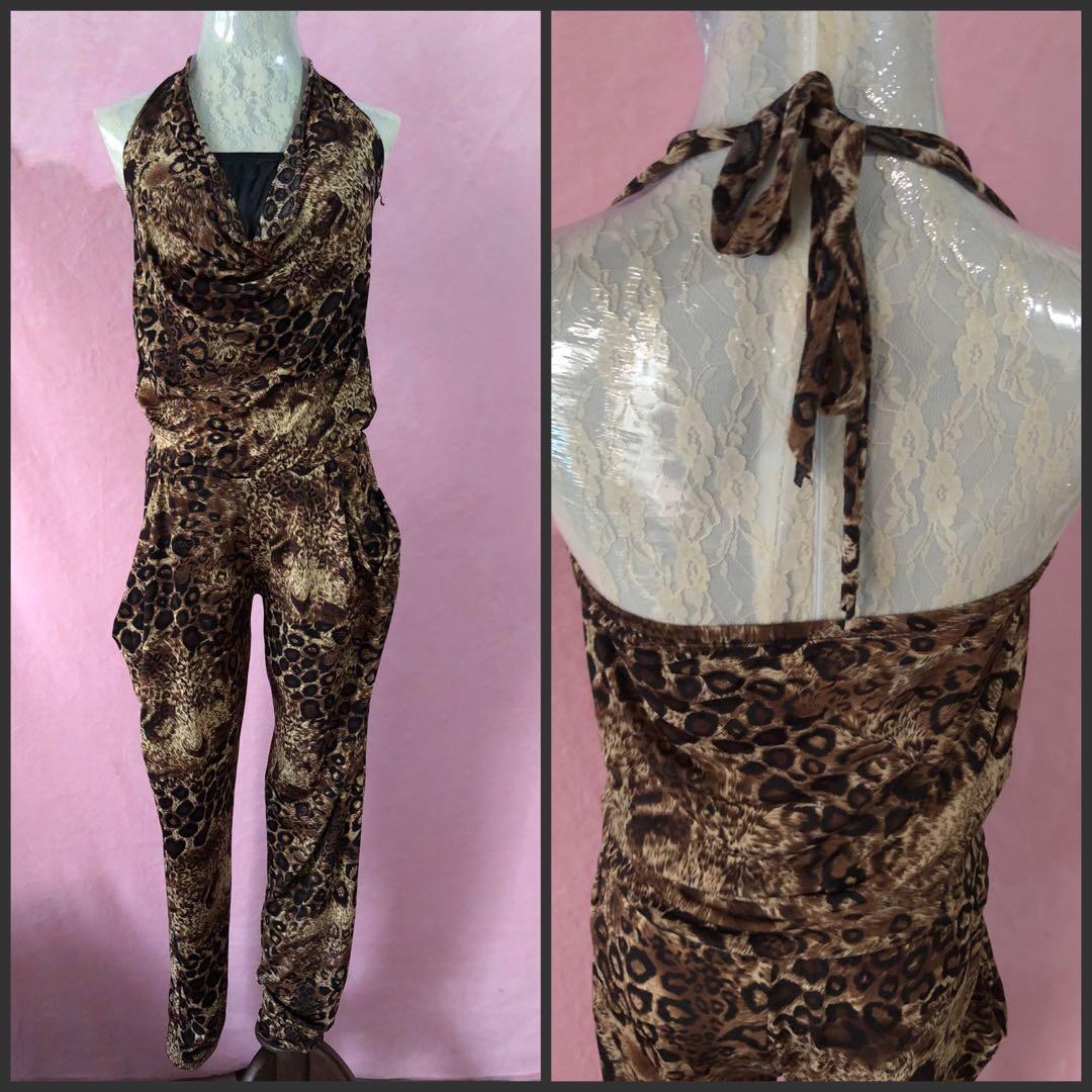 Leopard jumpsuit, Women's Fashion, Dresses & Sets, Jumpsuits on Carousell