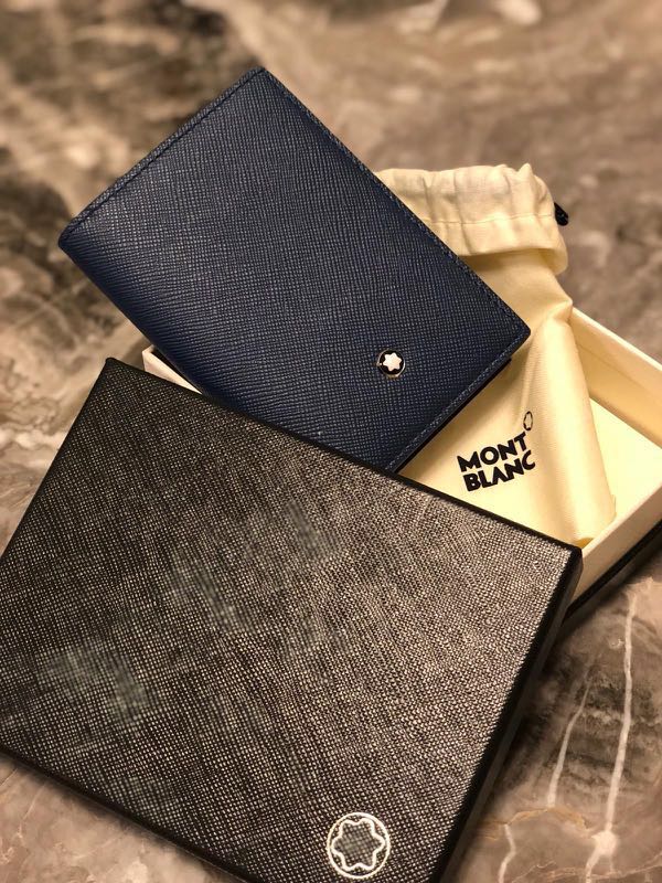 Montblanc business card holder/ navy blue, Men's Fashion, Watches