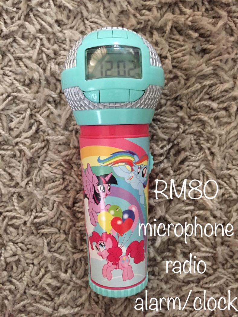 my little pony microphone alarm clock radio