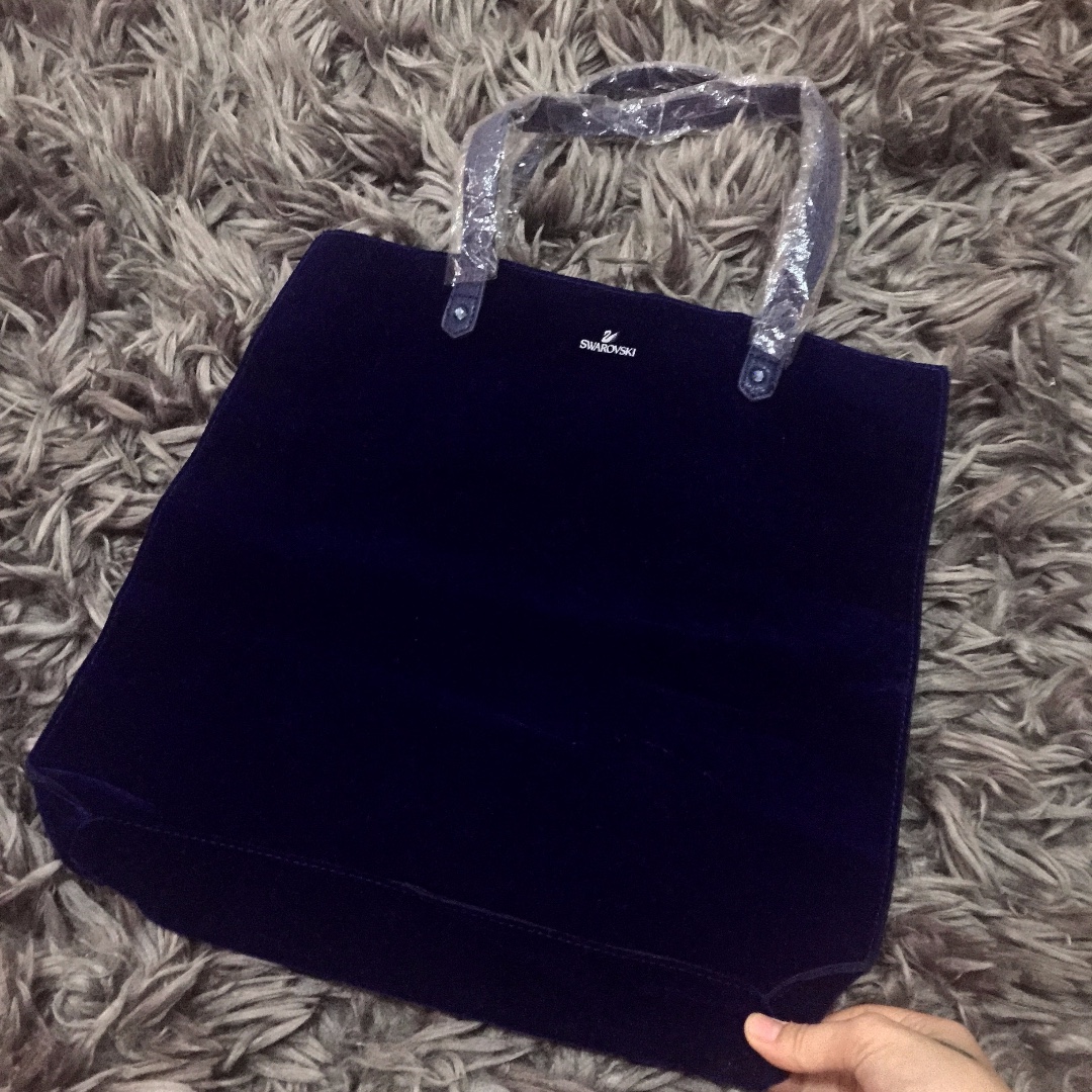 NEGO Swarovski Limited Edition Blue Velvet Tote Bag Women s