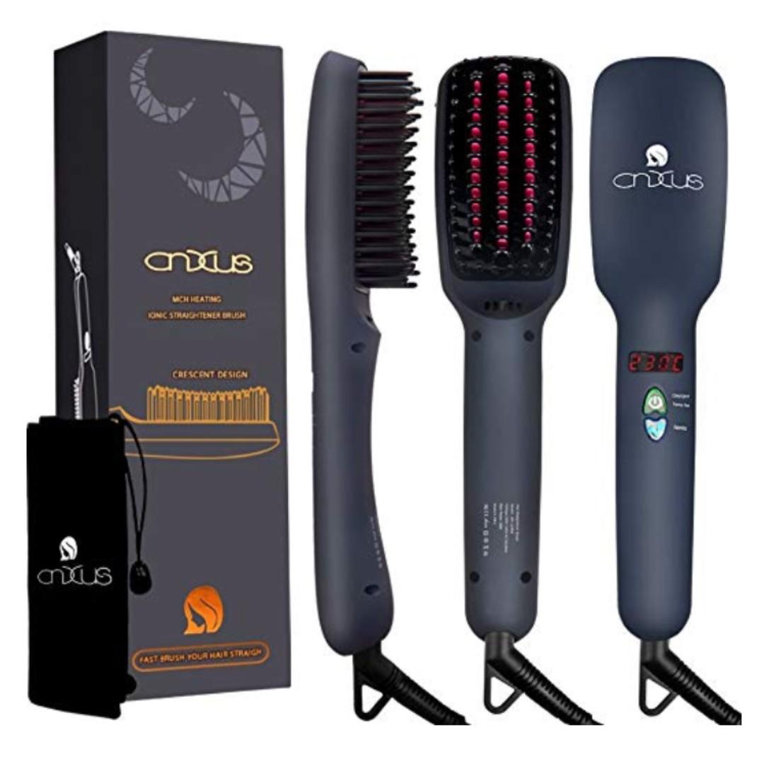 P14 Ionic Hair Straightener Brush Cnxus Mch Ceramic Heating Led