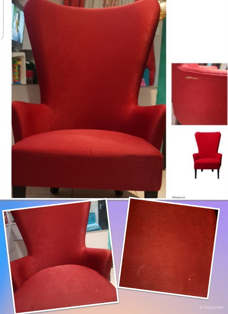 red accent chair