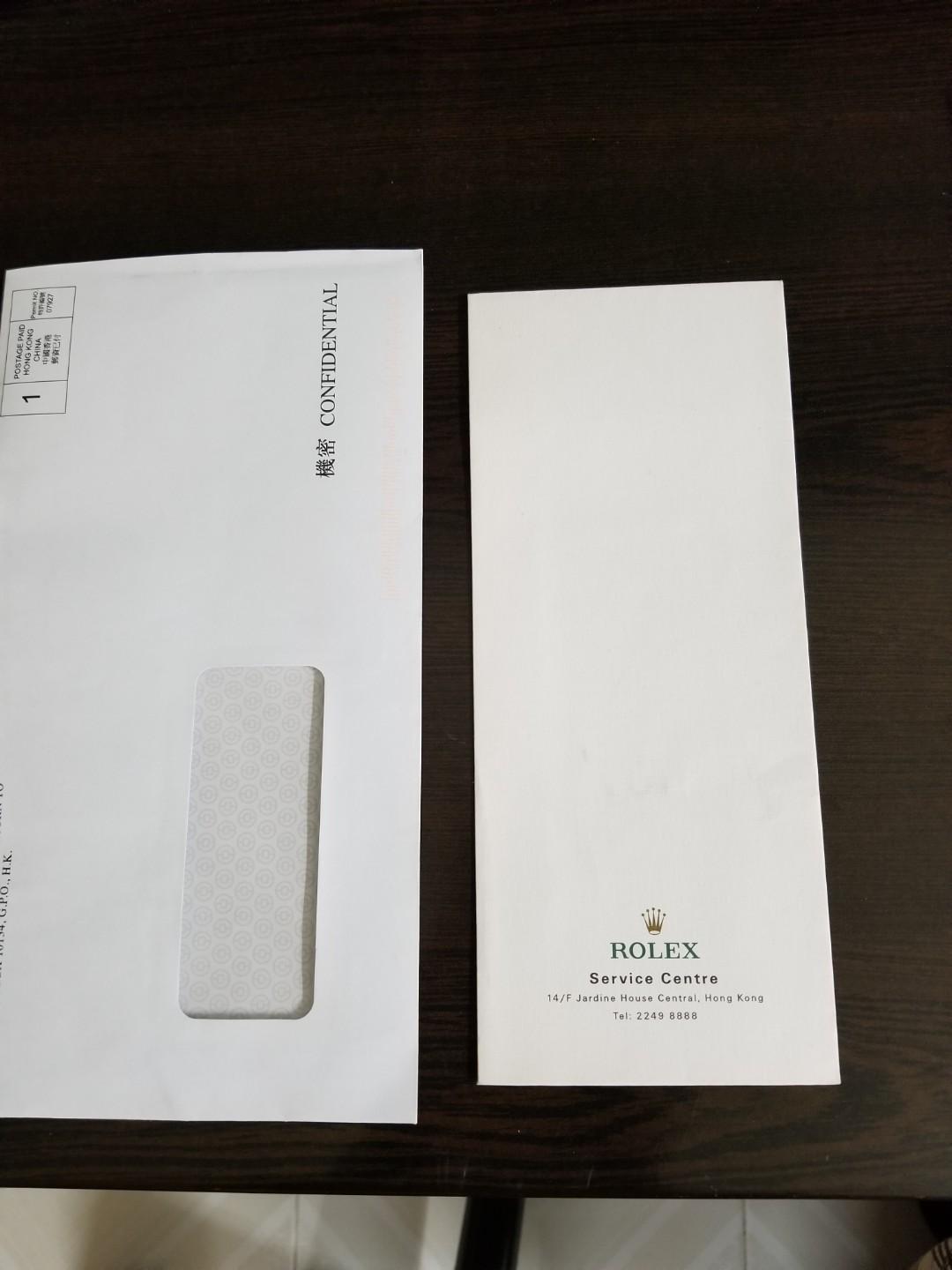 Long size envelope for watch from Rolex HK Service Centre Carousell