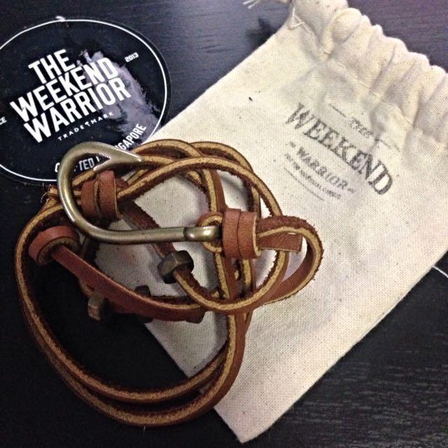 The Weekend Warrior Leather Bracelet Brand new Men s Fashion