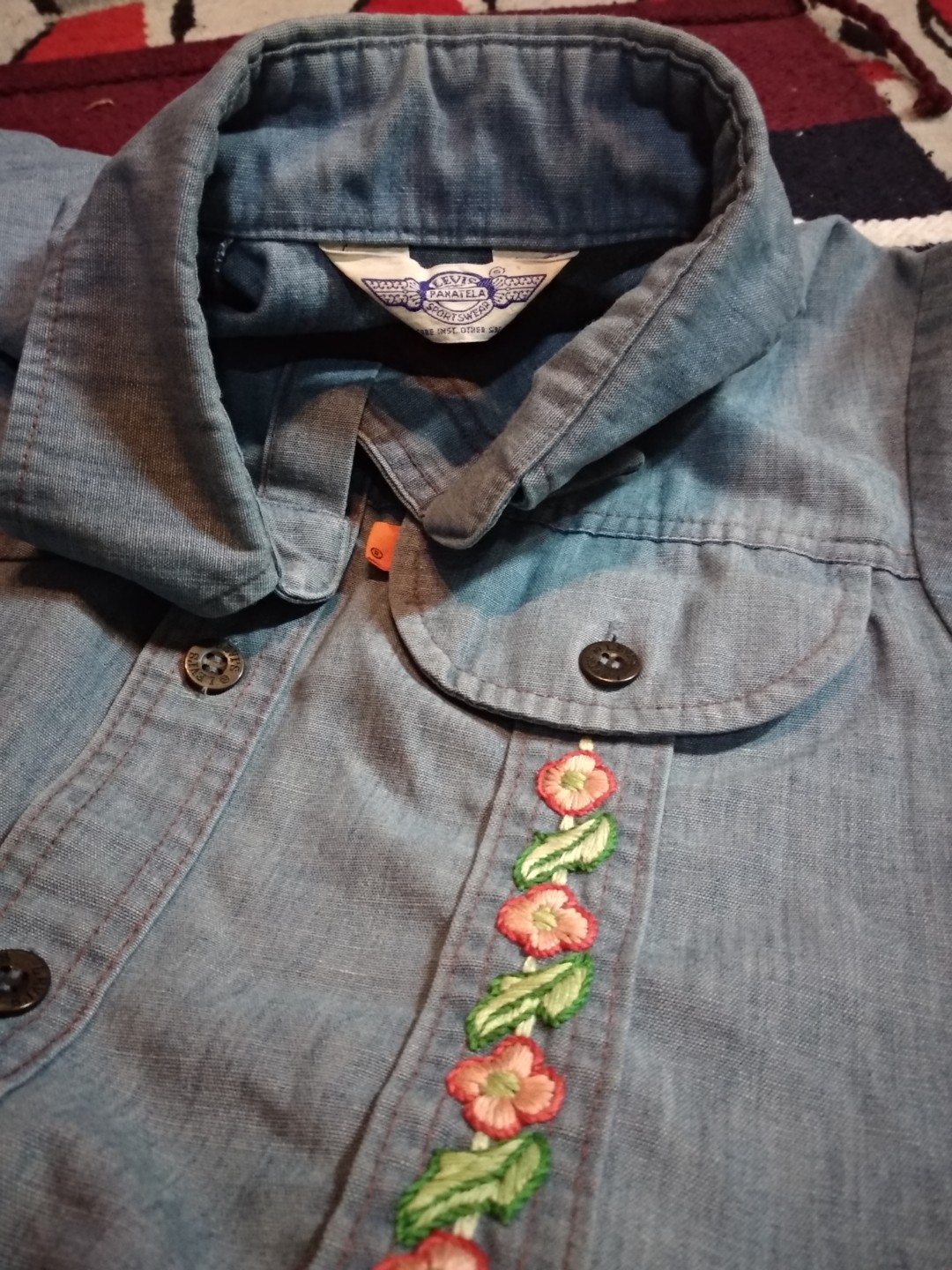 Vintage Panatela Levis Embroidery Sulam Bunga Hippies Men S Fashion Clothes Tops On Carousell