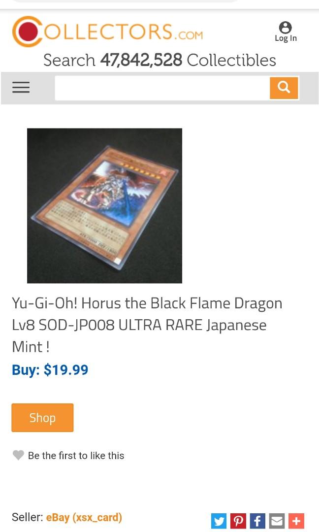 Yugioh Horus The Black Flame Dragon Ultimate Rare SOD-JP008